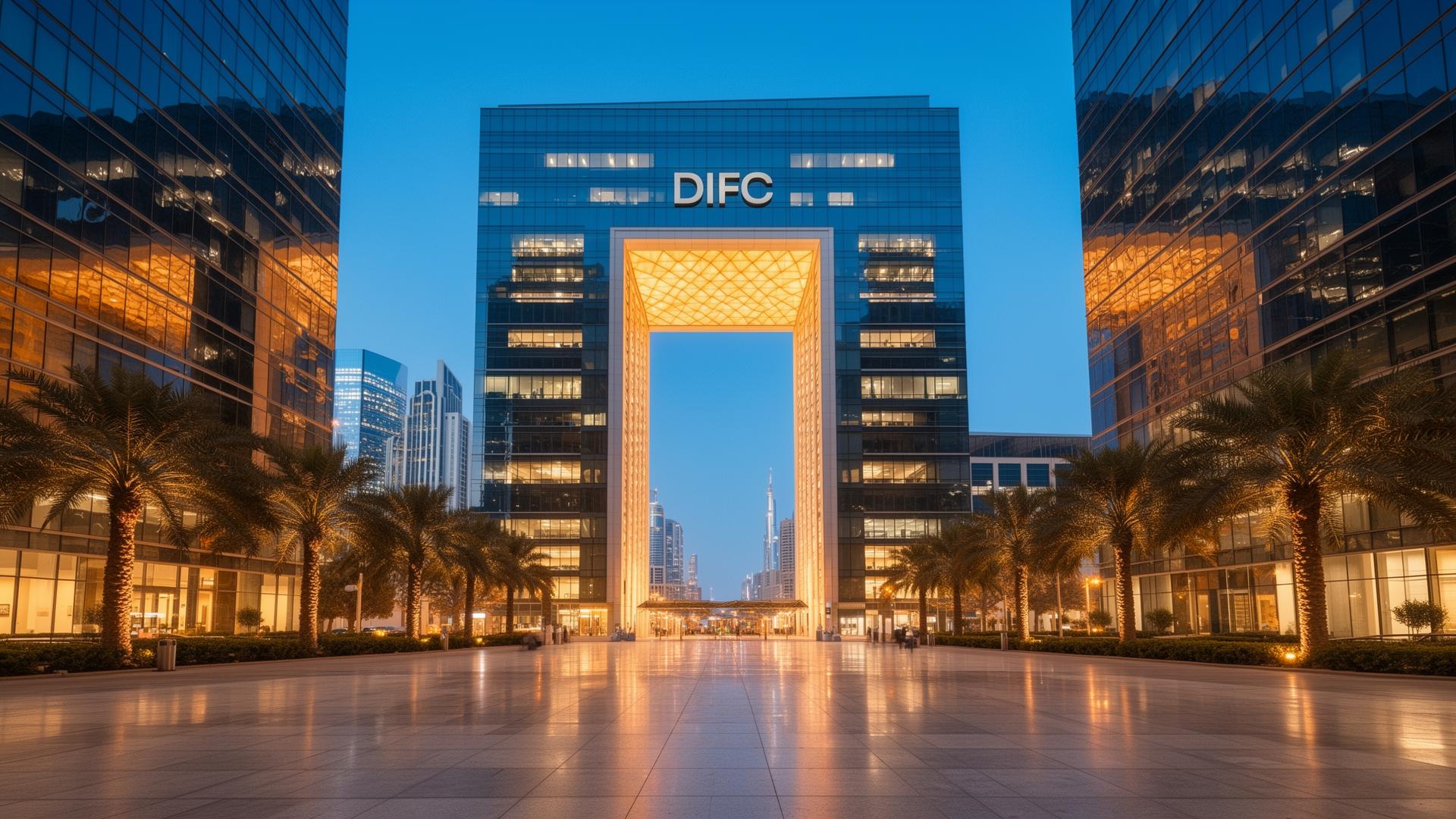 Dubai skyline featuring DIFC and Emirates Financial Towers